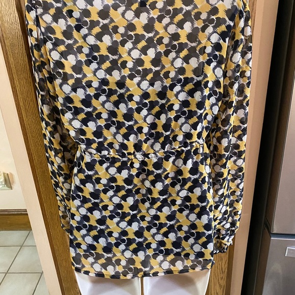 ABStudio Yellow & Black blouse attached cami L - Picture 3 of 8